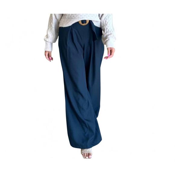 CES FEMME Pants - NEW CES FEMME madison belted trouser pants in navy